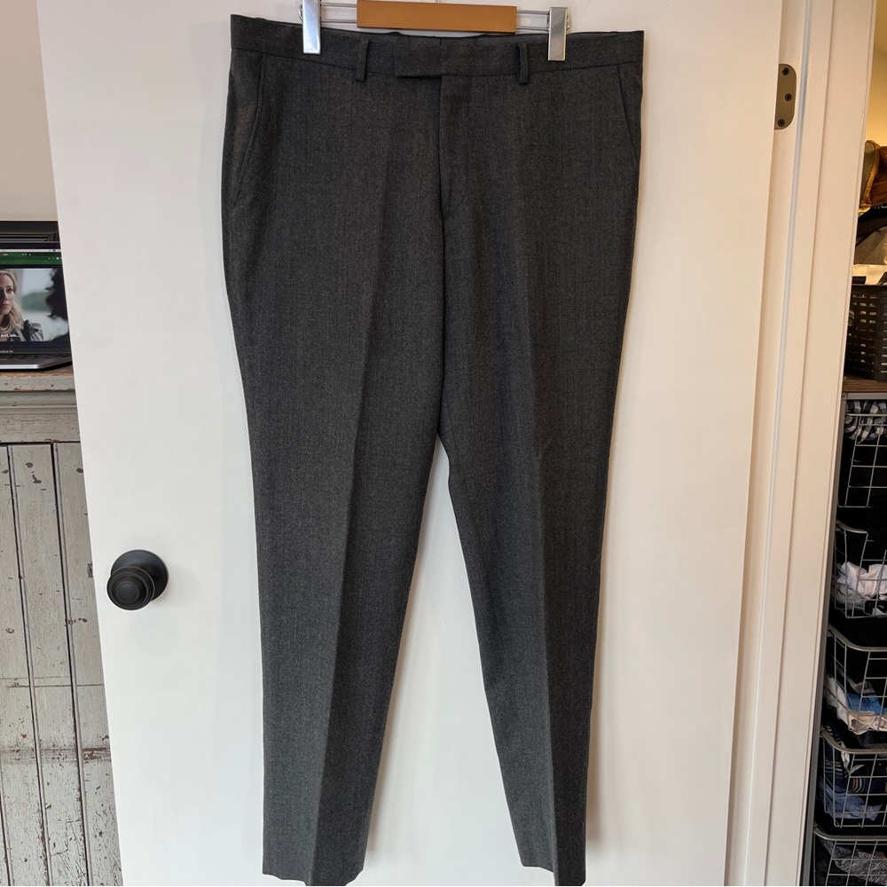 Baumler Men's Dress Pants Dark Grey 100% Wool Size 52